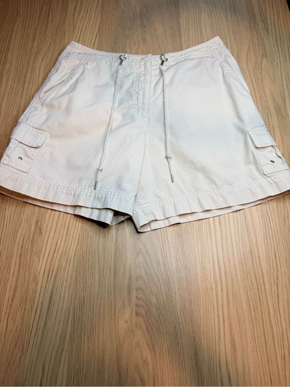 TALBOTS High Rise 100% Cotton Coastal Cargo Cream Beige Women’s Shorts Size 6 - Picture 7 of 15